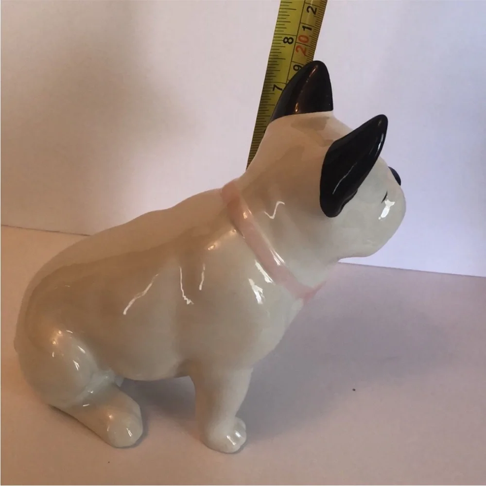 Ceramic Dog Figurine - Black and White